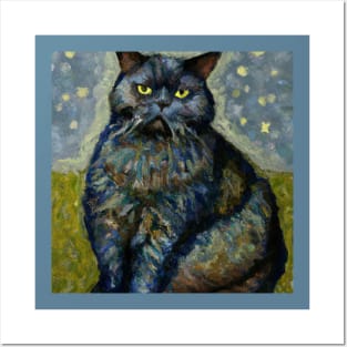 Cat Portrait in the style of Van Gogh Posters and Art